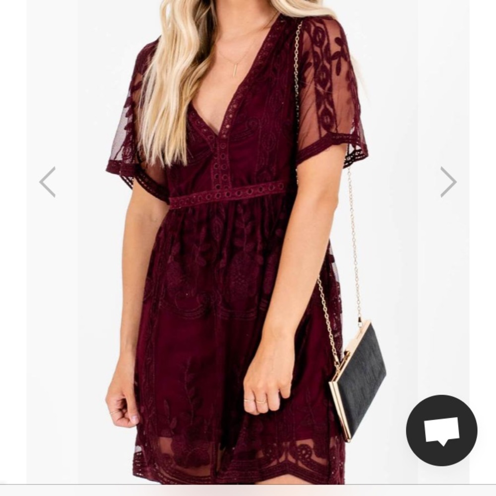 NWT Maroon Lace Dress